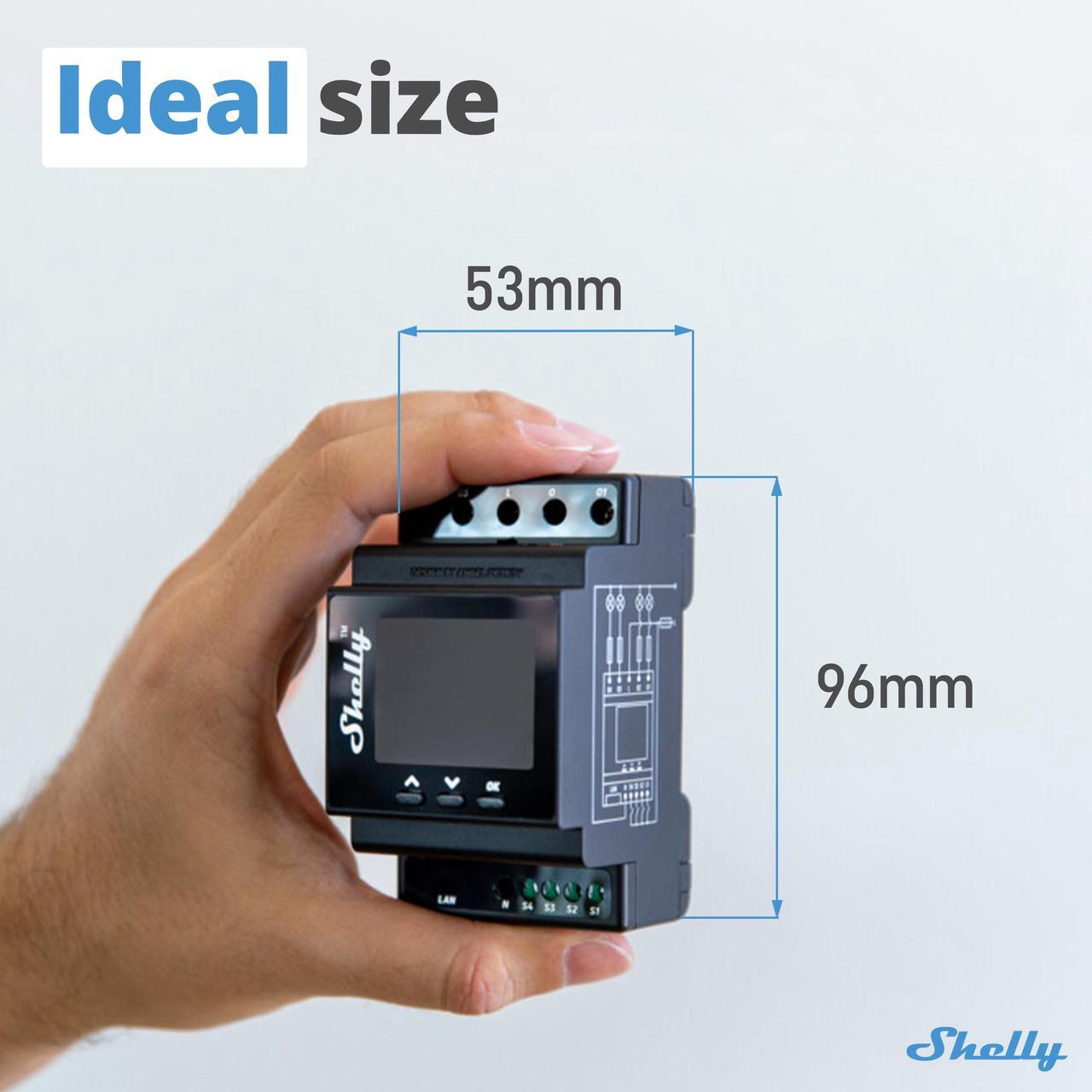 Alt view image 3 of 7 - Shelly Pro 4PM | Wi-Fi & LAN, 4-Channel Smart Relay | up to 40A | Power Metering | Compatible with Google Home & Alexa | iOS & Android App | Home Automation