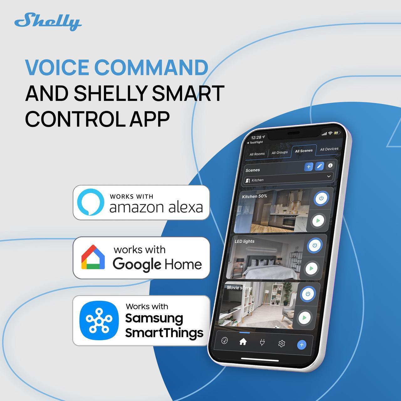 Alt view image 7 of 7 - Shelly 1PM Mini Gen4 | Wi-Fi, Bluetooth & Zigbee Smart Relay Switch | 1 channel 8A | power metering | Compatible with Alexa & Google Home | Home Automation
