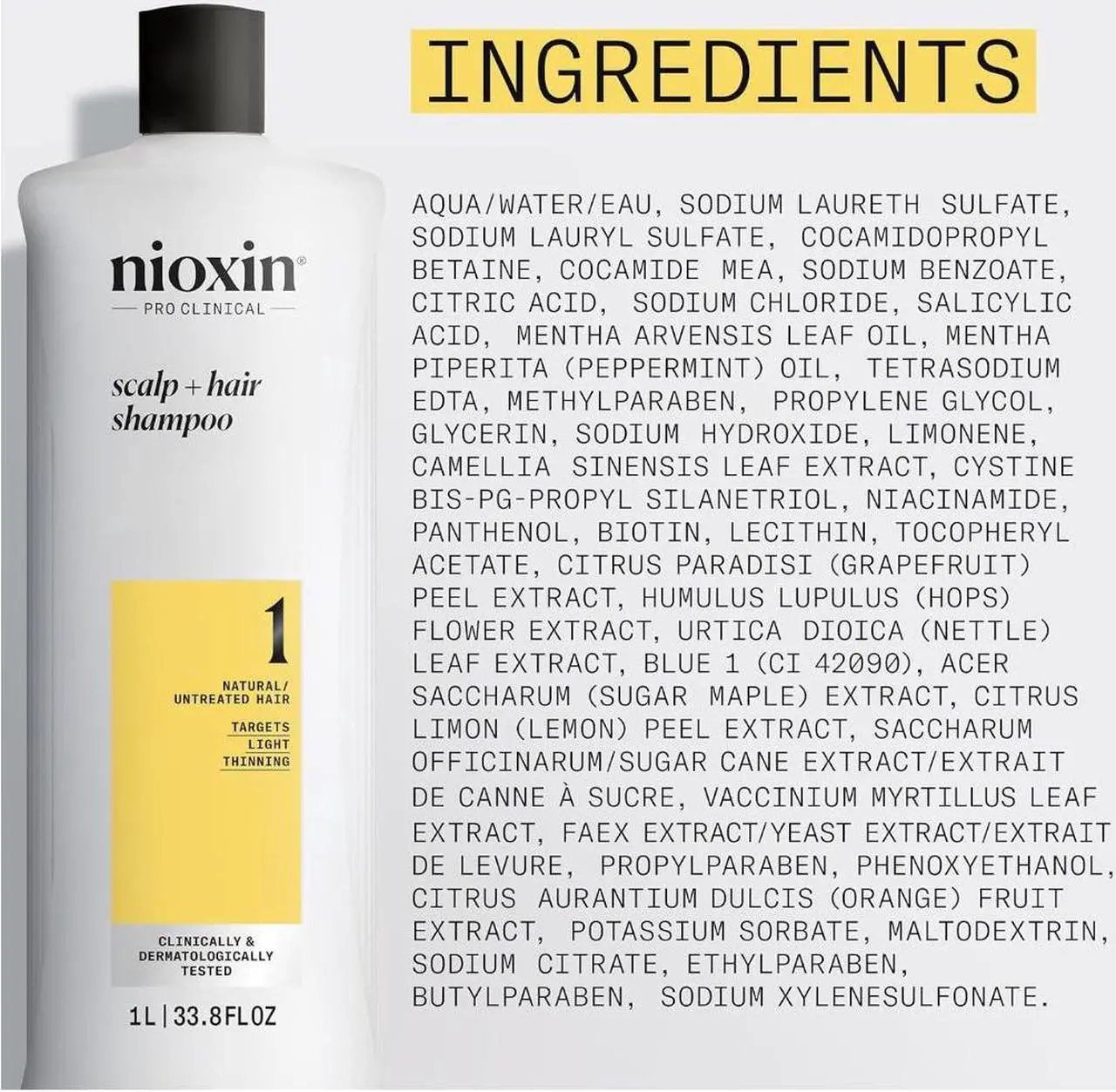 Alt view image 3 of 4 - Nioxin System 1 scalp  Hair Thickening Shampoo, For Natural Hair with Light Thinning, 33.8 fl oz