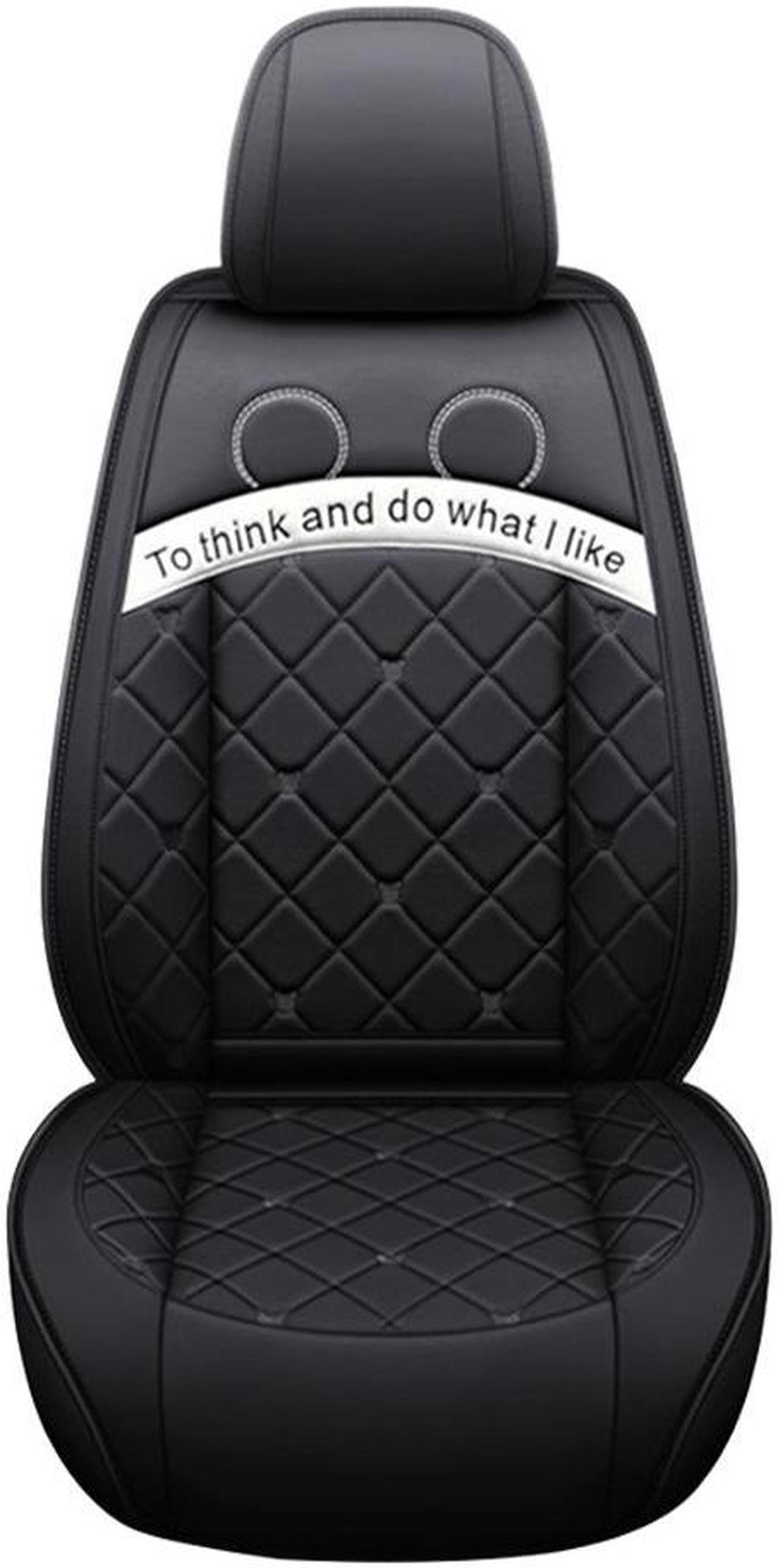 Muchkey Car Seat Covers 5 Seats Front And Rear Seat Covers Wear Resistant Cushions,PU Leather Car Cushion,Black