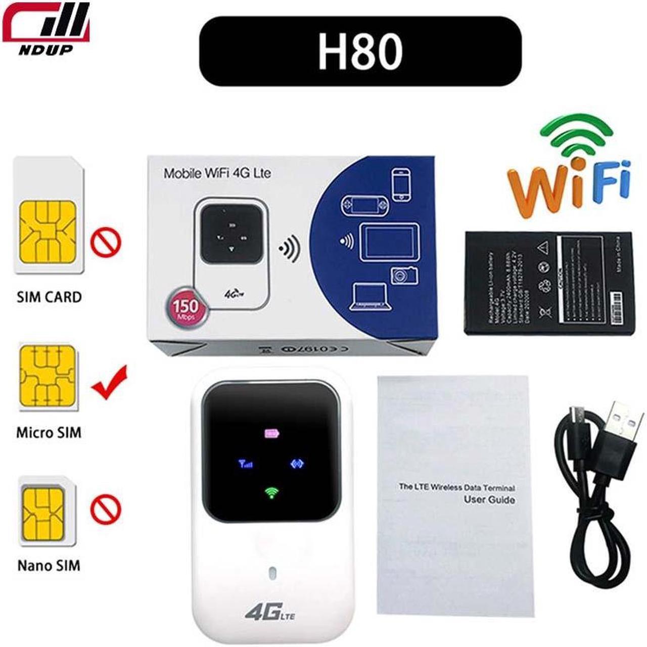 Alt view image 3 of 7 - NDUP H80 Wireless Router - 4G+ Network Support, 100Mbps Peak Download Rate, 2400mAh Battery, Multi-Language LCD Display