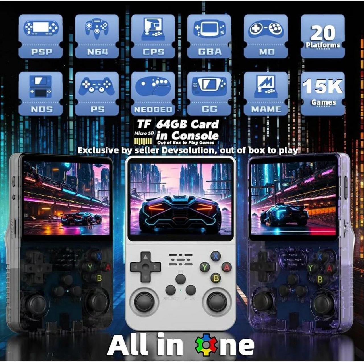 Alt view image 5 of 7 - NDUP R36S Retro Handheld Game Console 128GB Storage 20000 Plus Preloaded Classic Games Open Source Linux 3.5 Inch IPS Screen Portable Gaming Device
