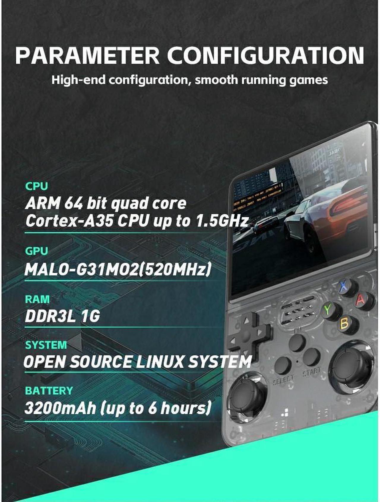 Alt view image 6 of 7 - NDUP R36S Retro Handheld Game Console 128GB Storage 20000 Plus Preloaded Classic Games Open Source Linux 3.5 Inch IPS Screen Portable Gaming Device