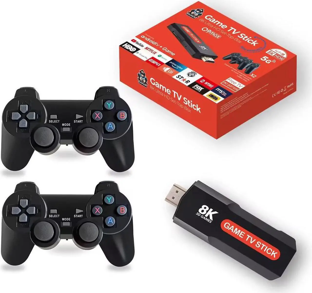 Main image of NDUP Retro Game Console,Retro TV Game Console with 25000+ Games, 64GB TF Card, 4K HDMI Output, 2.4G Wireless Function, Family Entertainment Device