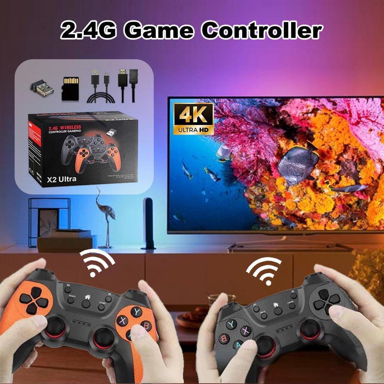Alt view image 3 of 6 - NDUP X2 Wireless Retro Game Console Set, Smoothly Connected via 4K HDMI, with 40,000 Built-in Classic Games, 40 + Emulators, and Dual Wireless Controllers for Plug & Play 128GB