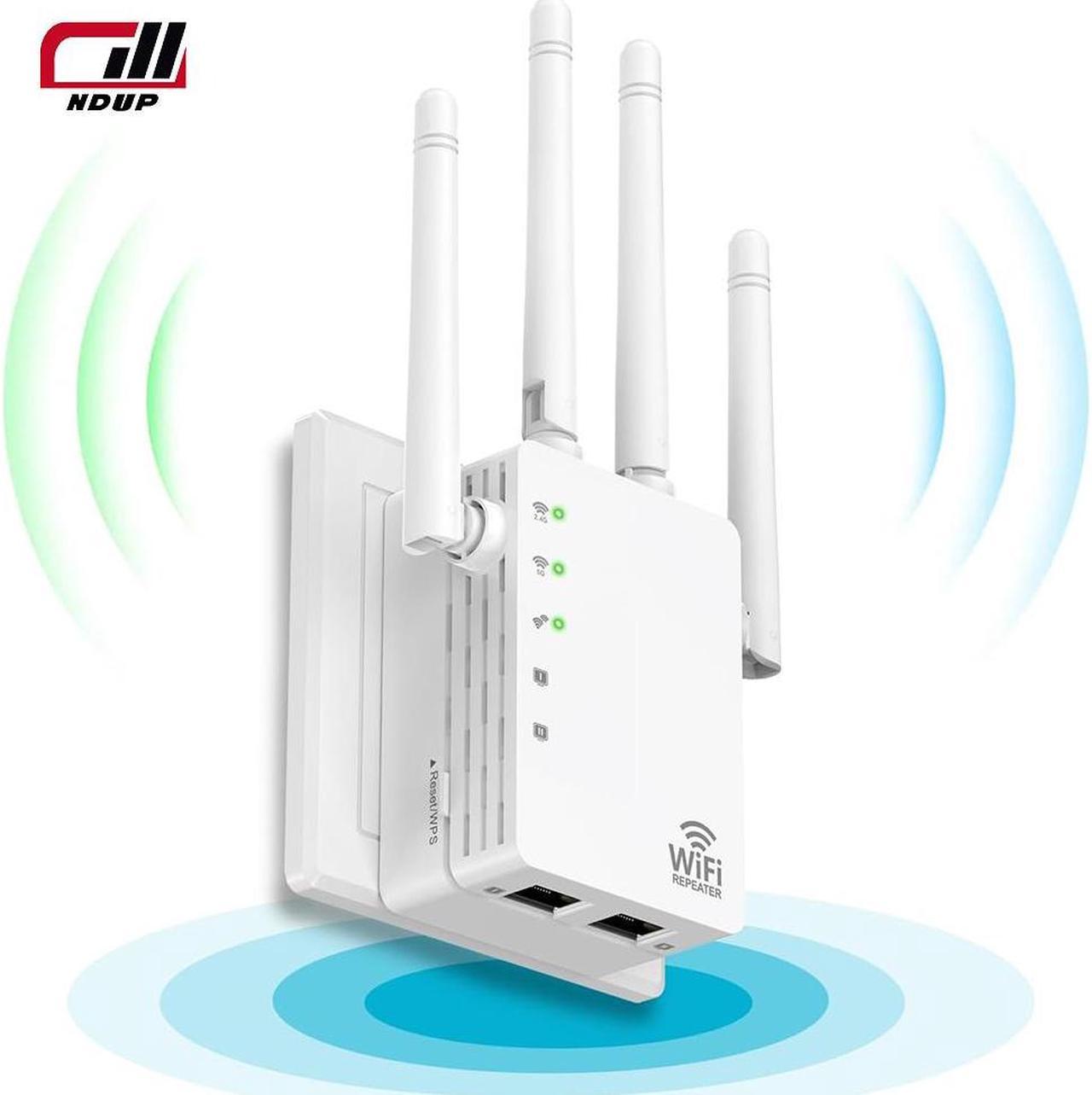 NDUP 1200Mbps WiFi Extender for Home, Signal Booster, Coverage Up to 12,880 Sq. Ft, Supports 105 Devices, With Ethernet Port LYQ4572