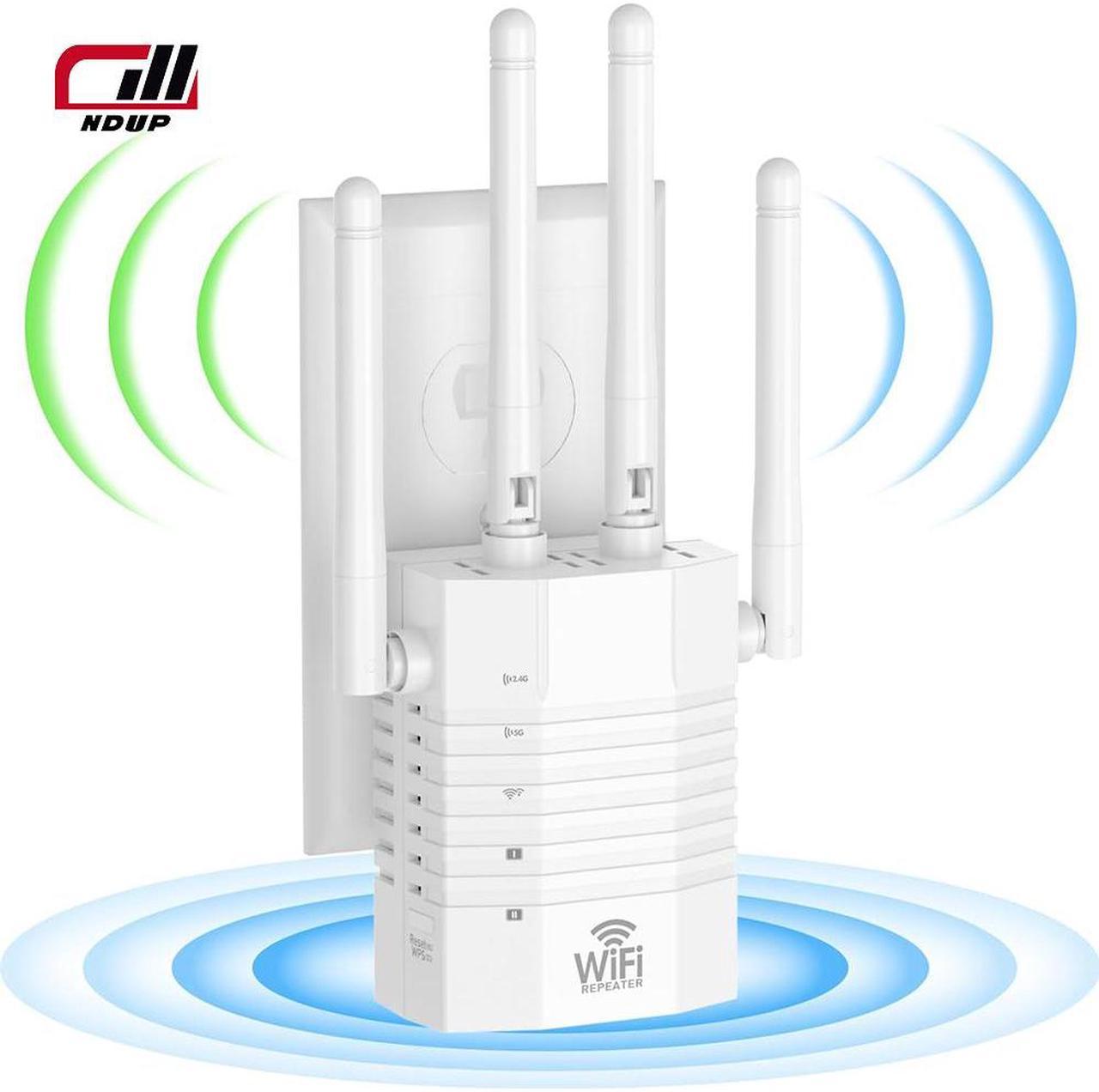 NDUP WiFi Range Extender, Signal Booster, Coverage Up to 12,880 Sq. Ft, Supports 105 Devices, WiFi Amplifier for Home, Internet Repeater with Ethernet Port LYQ9679