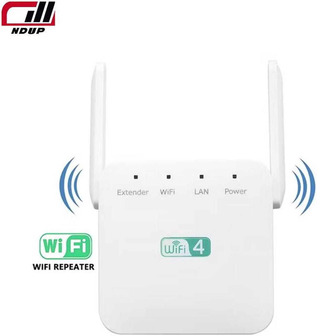 NDUP WiFi Signal Booster, 300Mbps Dual-Band 2.4GHz & 5GHz Wireless Extender, 4 Antennas with 360° Full Coverage LYQ3664