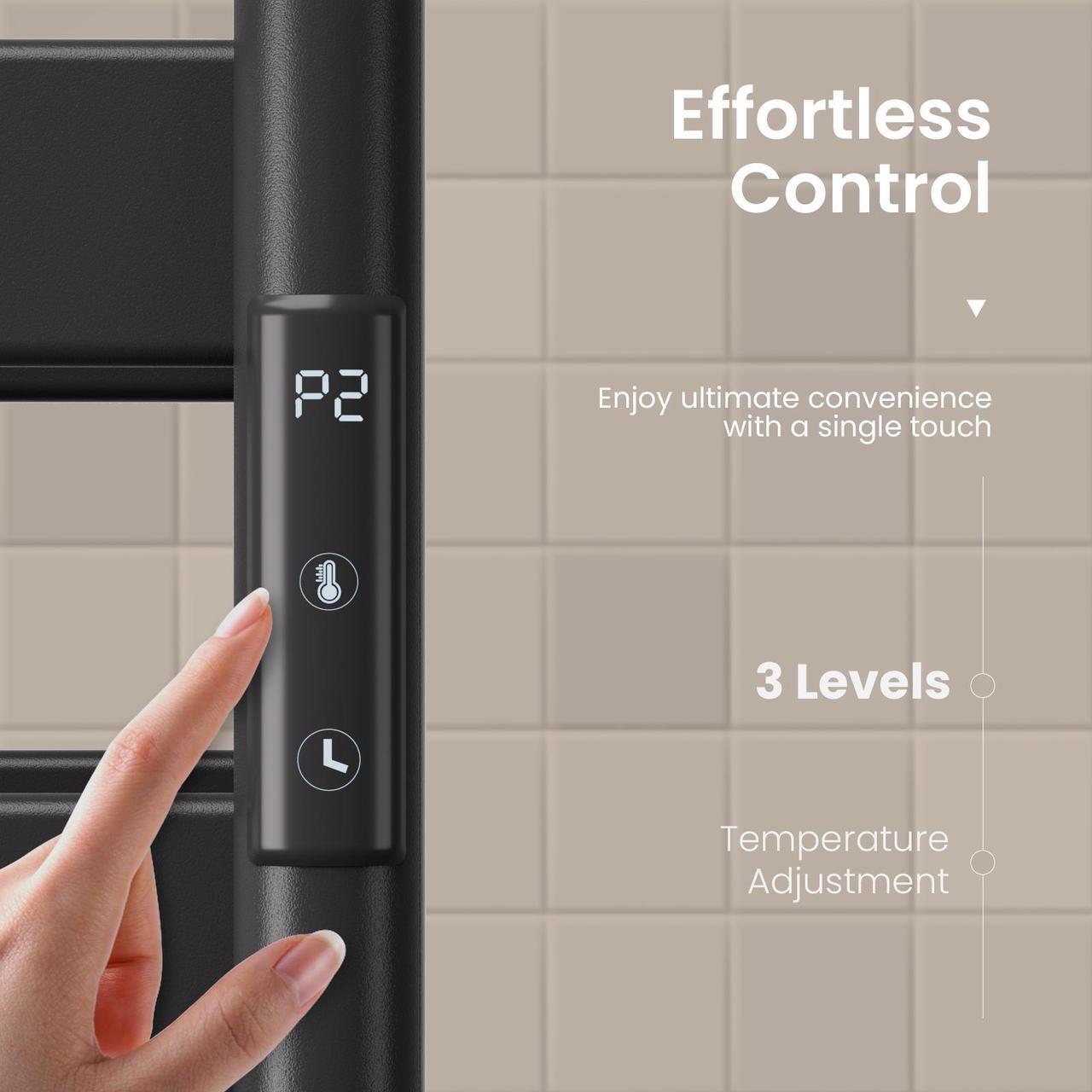 Alt view image 5 of 7 - Wooohoo Freestanding Double-Deck Towel Warmer H95cm  12 Rails & IPX4 Waterproof Smart Touch Control (110-170°F) + 15-Towel Capacity | Perfect for Home/Hotel/Spa