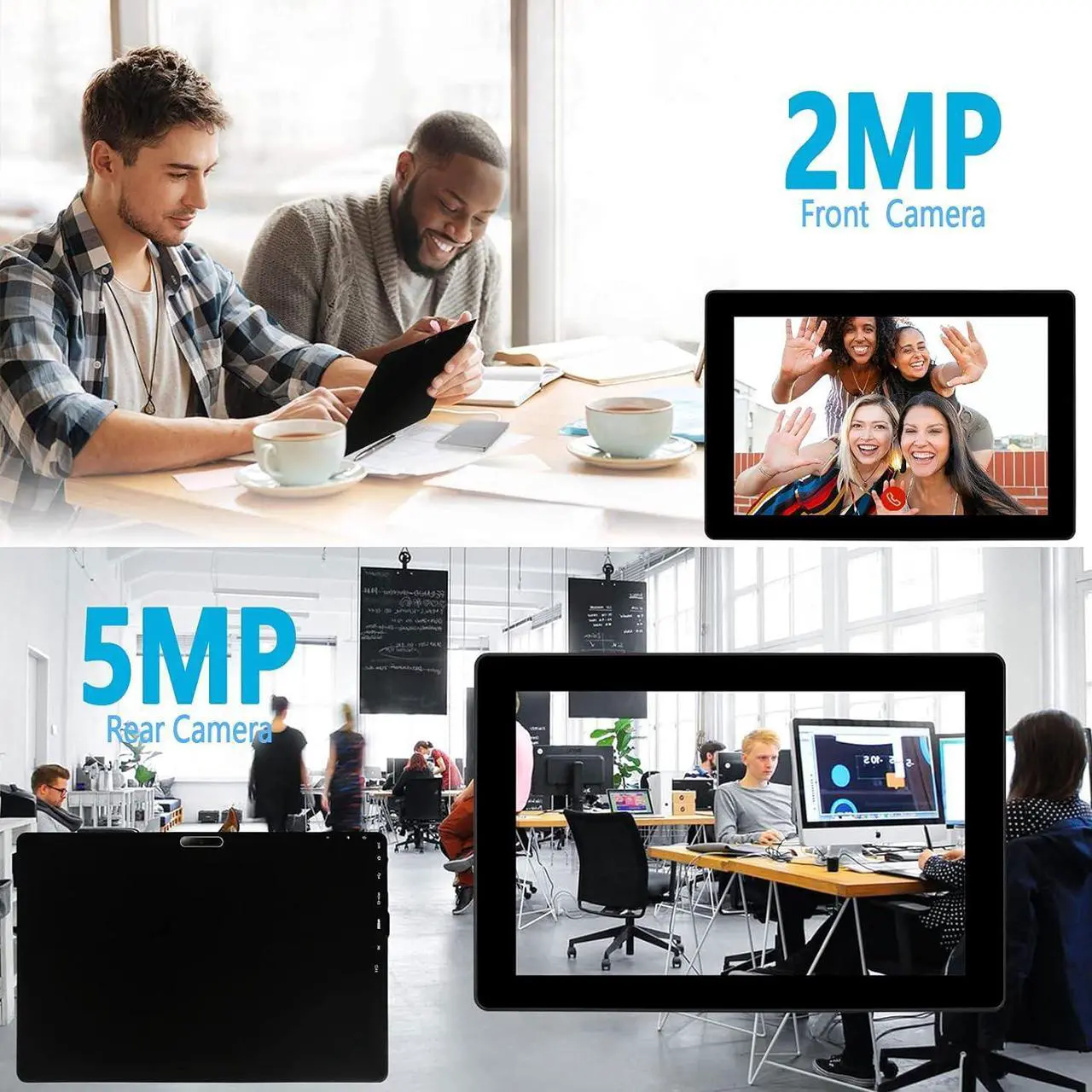 Alt view image 4 of 7 - Elepad 10.1" Windows 11 Tablet PC, Dual-Core CPU Windows Tablet, Ultra Slim 2 in 1 Tablet - 2.4/5G WIFI/4.2 BT/1280*800 Full HD/6GB RAM 64GB ROM Storage/4000mAh/Mini HDMI/USB-C/USB 3.0/2MP+5MP Camera