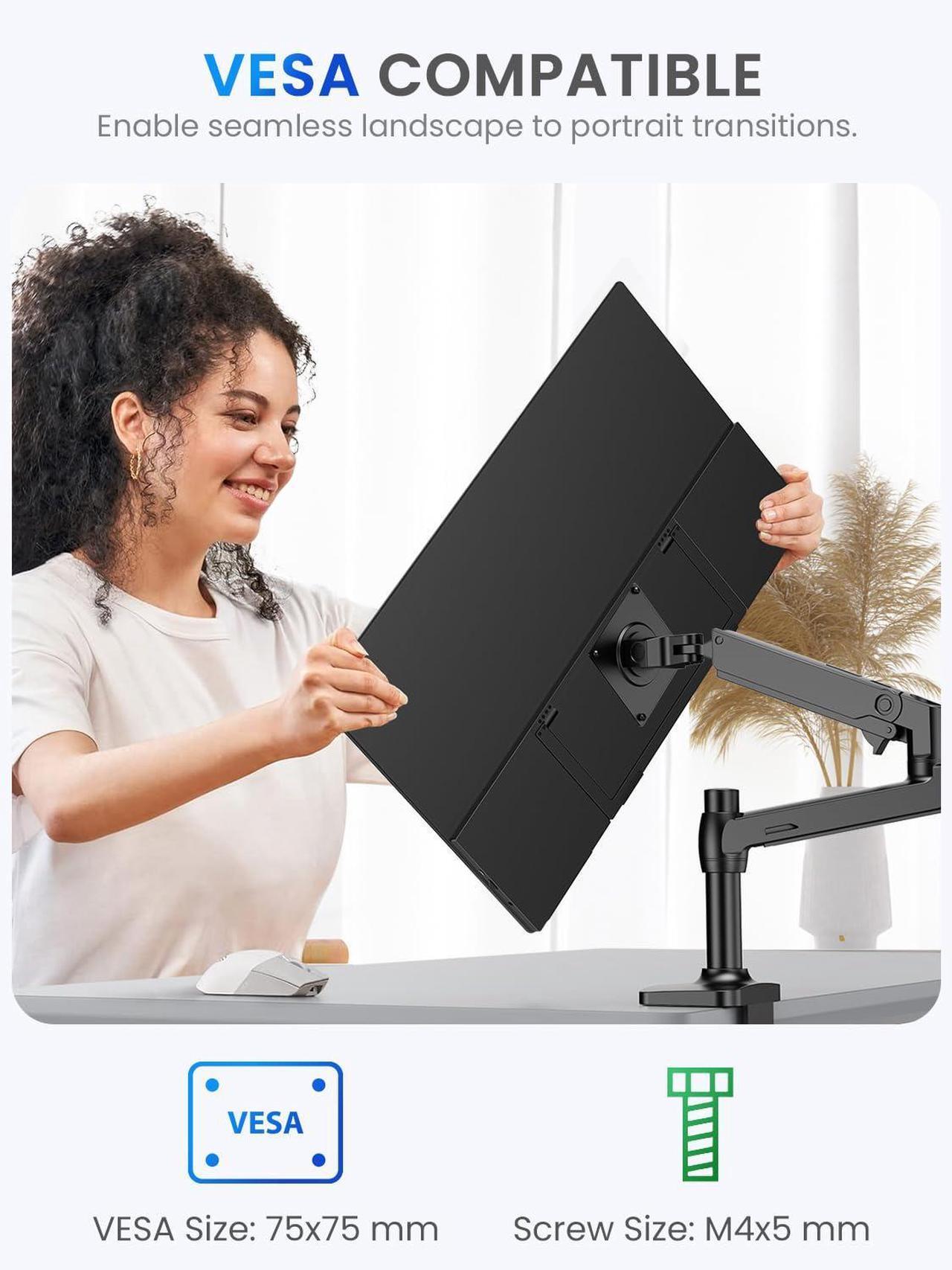 Alt view image 5 of 7 - EVICIV 21.5 120HZ Touchscreen Portable Monitor w/Kickstand & VESA, Large Portable Gaming Monitor with HDMI Type C, External Display for Laptops, Steamdeck, MacBook, Phones, Mini PC