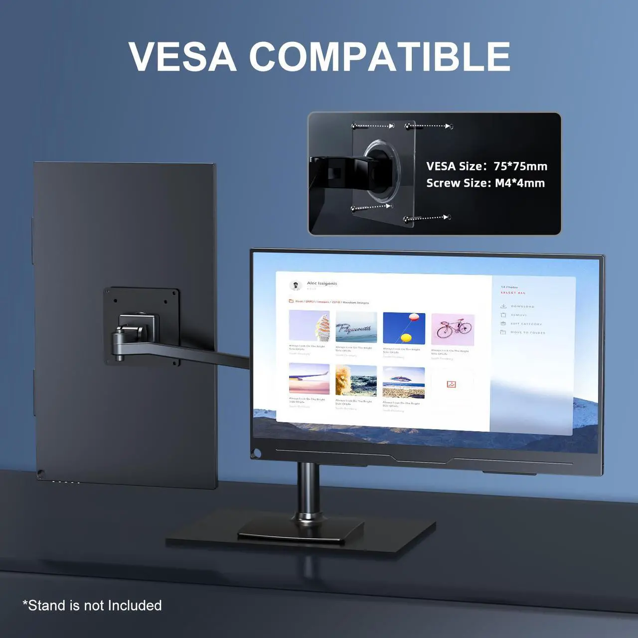 Alt view image 5 of 7 - EVICIV Portable Monitor 15.6" IPS HDR 1920X1080 FHD Eye Care Travel Screen USB C Gaming Monitor Dual Speaker External Monitor HDMI Type-C VESA for Laptop PC Phone w/Case