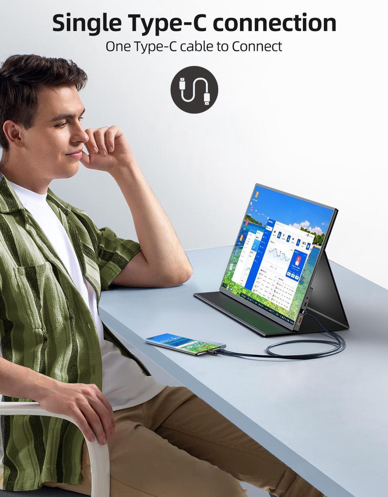 Alt view image 4 of 7 - EVICIV 500 Nits 16" 2.5K Portable Gaming Monitor 2K 2560*1600P Portable Monitor QHD For Xbox PS 5 6 Switch Display HDMI USB C Second Display