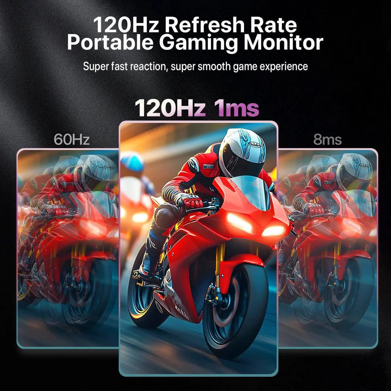 Alt view image 3 of 7 - EVICIV 16" OLED Portable Monitor, 3K 2880x1800, 120Hz, 0.1ms, 500 Nits, 100% DCI-P3, 100000:1 Contrast, Ultra-Slim for Gaming, Work, and Travel