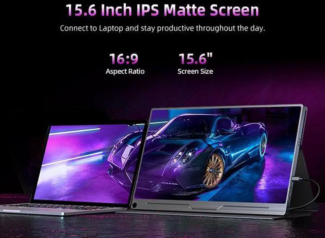 Alt view image 2 of 7 - EVICIV 15.6" 4K Portable Gaming Monitor 3840*1260 UHD Screen USB C Display W/VESA