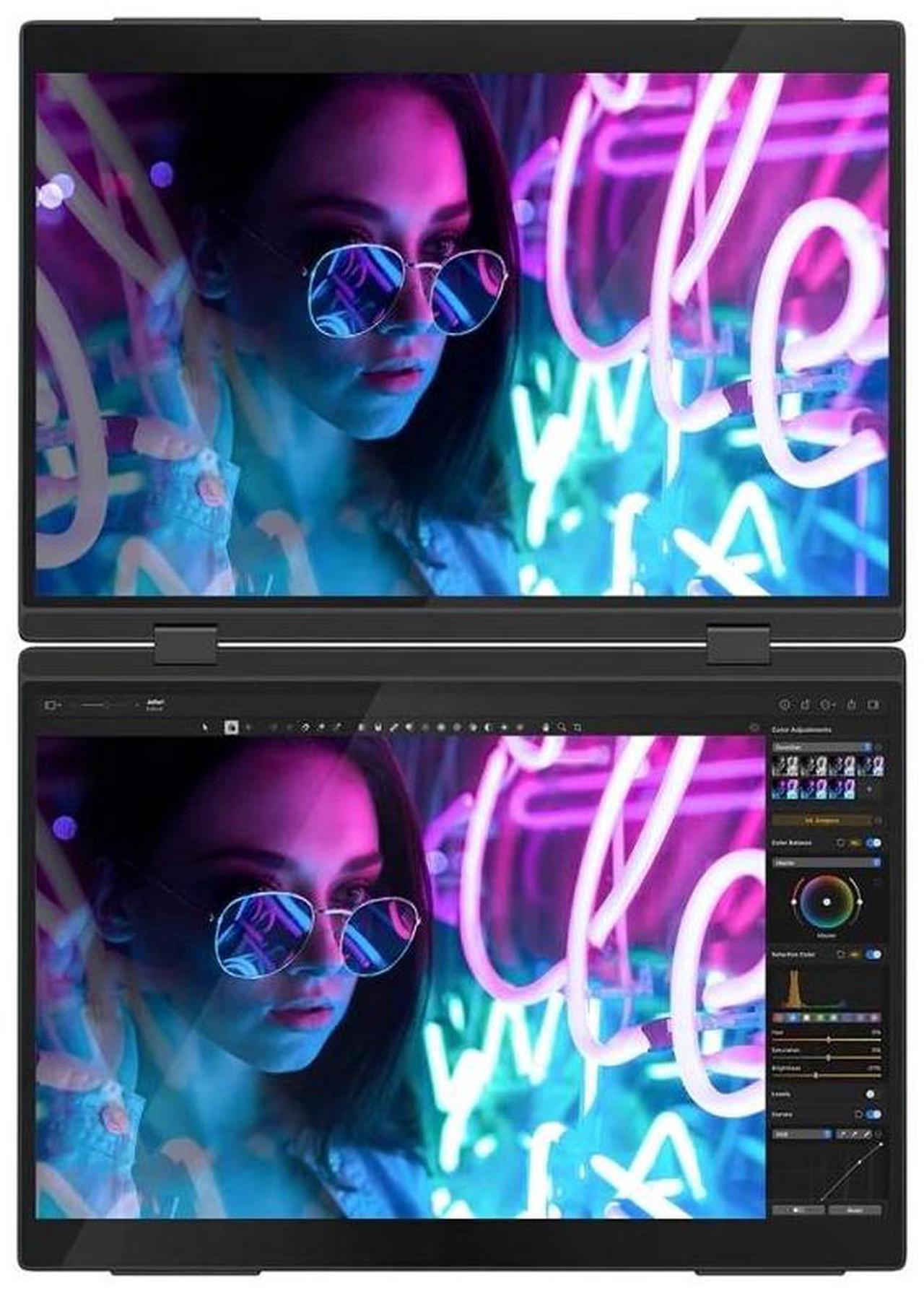 Alt view image 4 of 7 - EVICIV 16" 2.5K Delta Pro Touch Dual Monitor with Touch Pen: One-Line Setup, Capacitive Pen Support & Ergonomic Stacking Stand