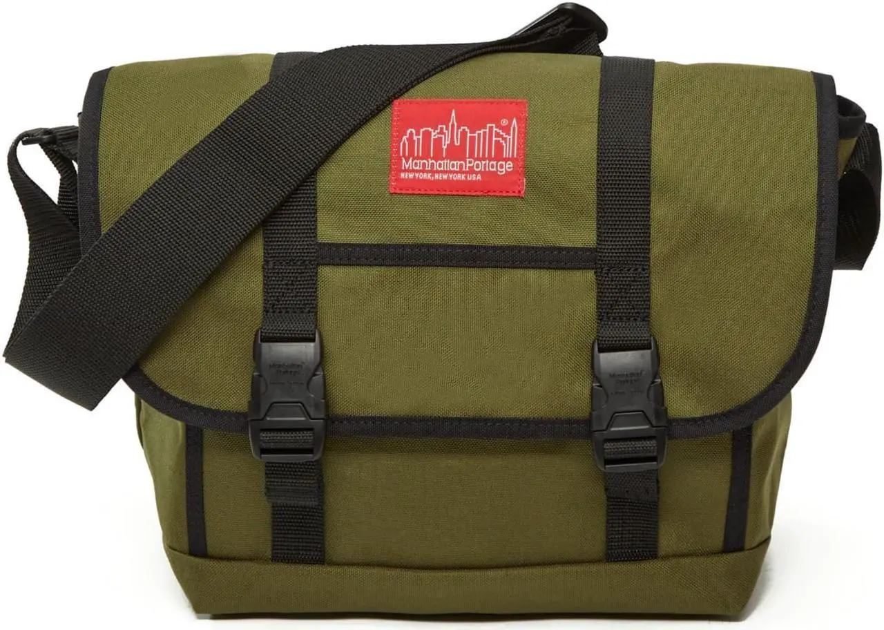 Main image of MANHATTAN PORTAGE NY MESSENGER BAG JR (MD), CROSS BODY MESSENGER BAG WITH WATER RESISTANT COATING, STYLISH AND FUNCTIONAL MESSENGER BAG, OLIVE