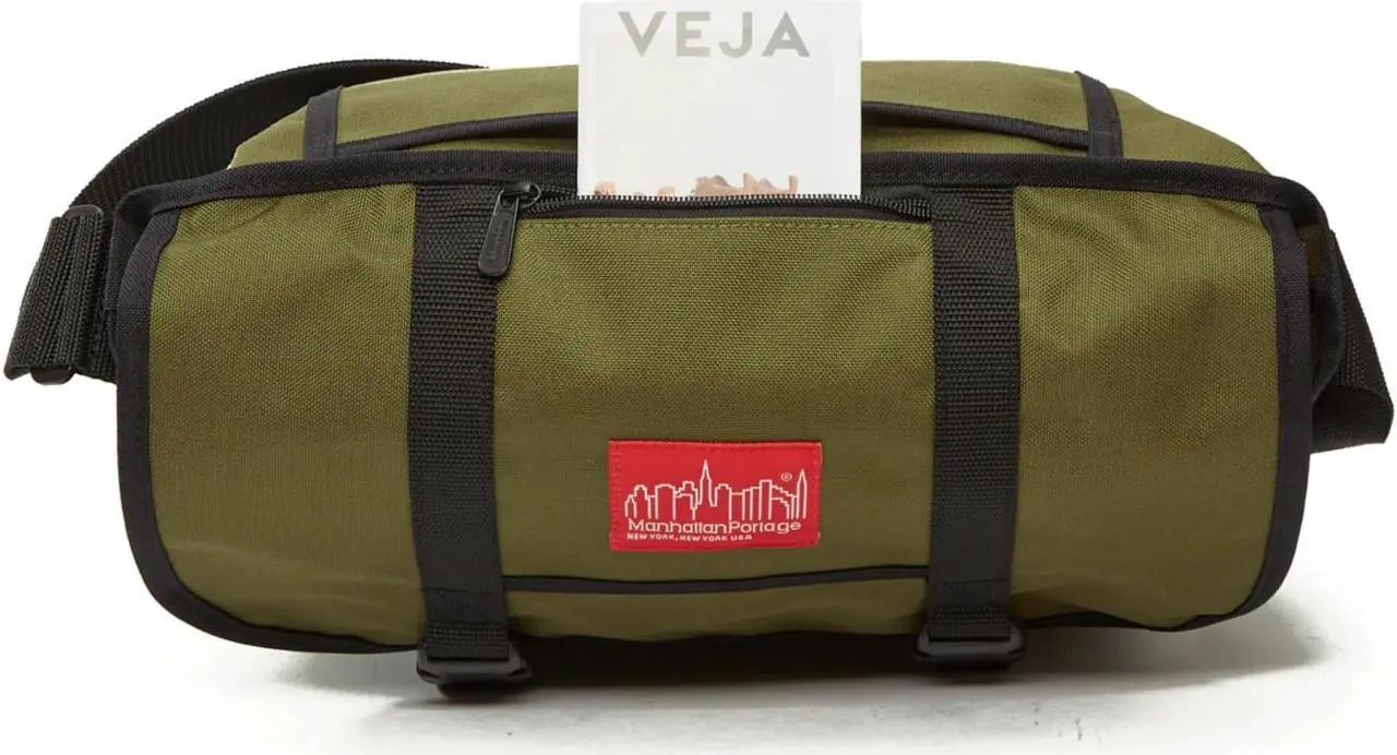 Alt view image 5 of 5 - MANHATTAN PORTAGE NY MESSENGER BAG JR (MD), CROSS BODY MESSENGER BAG WITH WATER RESISTANT COATING, STYLISH AND FUNCTIONAL MESSENGER BAG, OLIVE