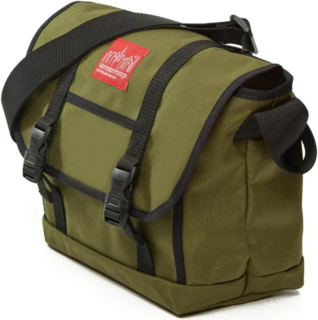 Alt view image 2 of 5 - MANHATTAN PORTAGE NY MESSENGER BAG JR (MD), CROSS BODY MESSENGER BAG WITH WATER RESISTANT COATING, STYLISH AND FUNCTIONAL MESSENGER BAG, OLIVE