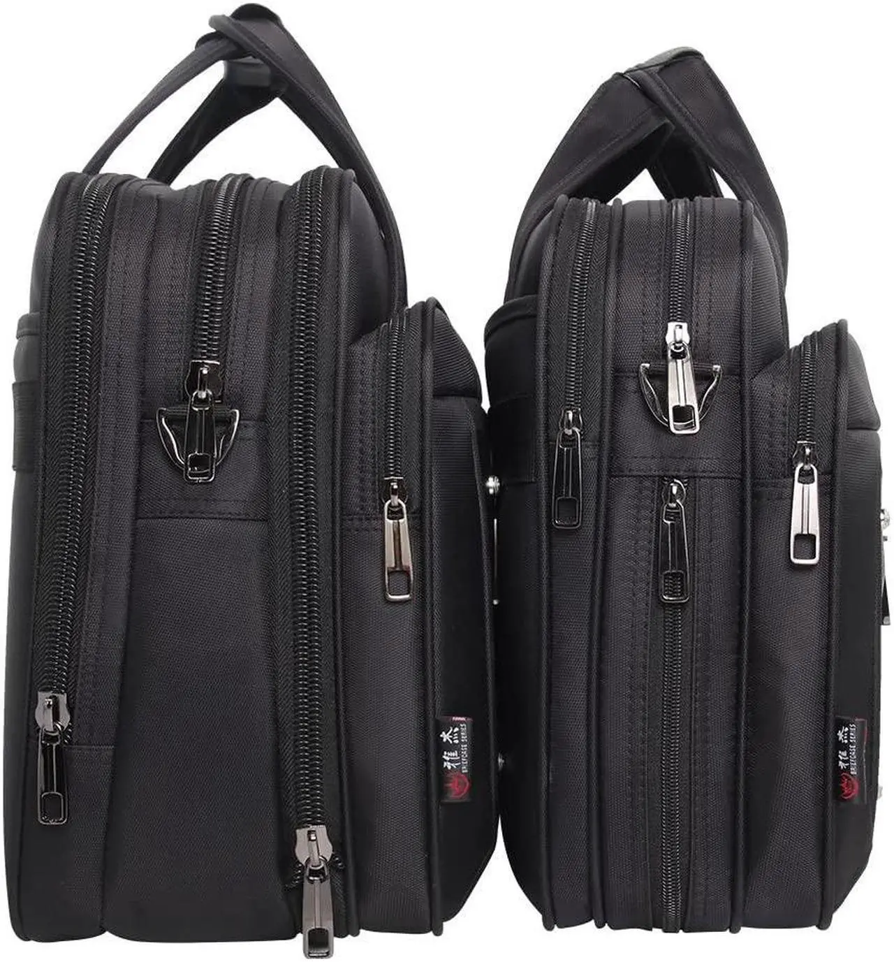 Alt view image 2 of 5 - Large Briefcases For Men Canvas Tote Bag Laptop Case 19 Inch Computer Bag Work Bags Business Mens Bag Office Carrying Cases Messenger Bag Book Bag Black (X-Large Size