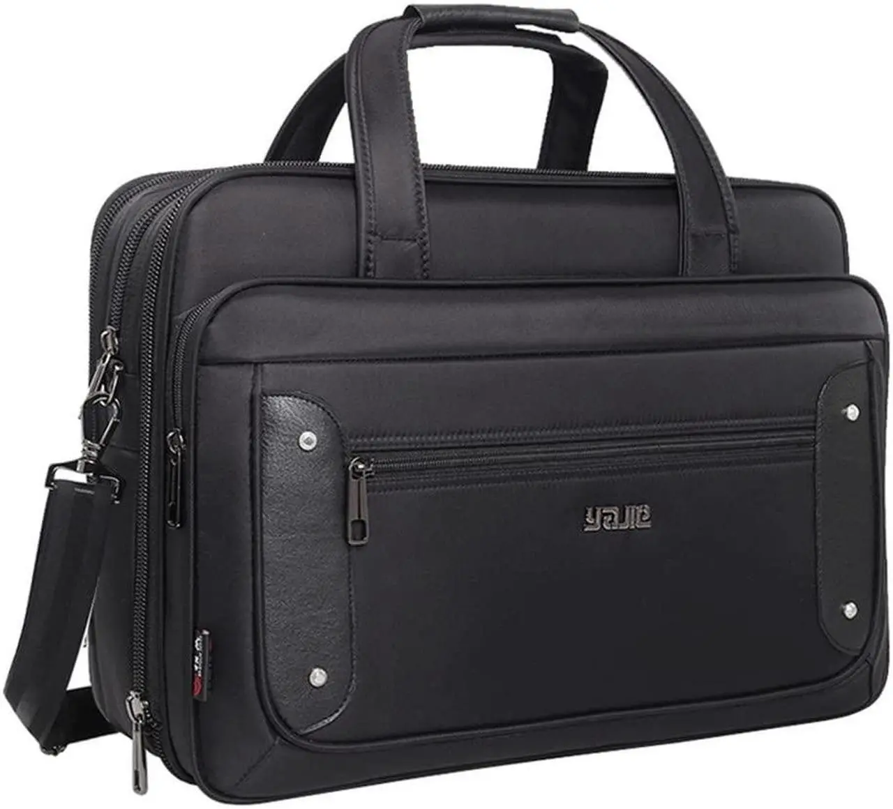 Main image of Large Briefcases For Men Canvas Tote Bag Laptop Case 19 Inch Computer Bag Work Bags Business Mens Bag Office Carrying Cases Messenger Bag Book Bag Black (X-Large Size