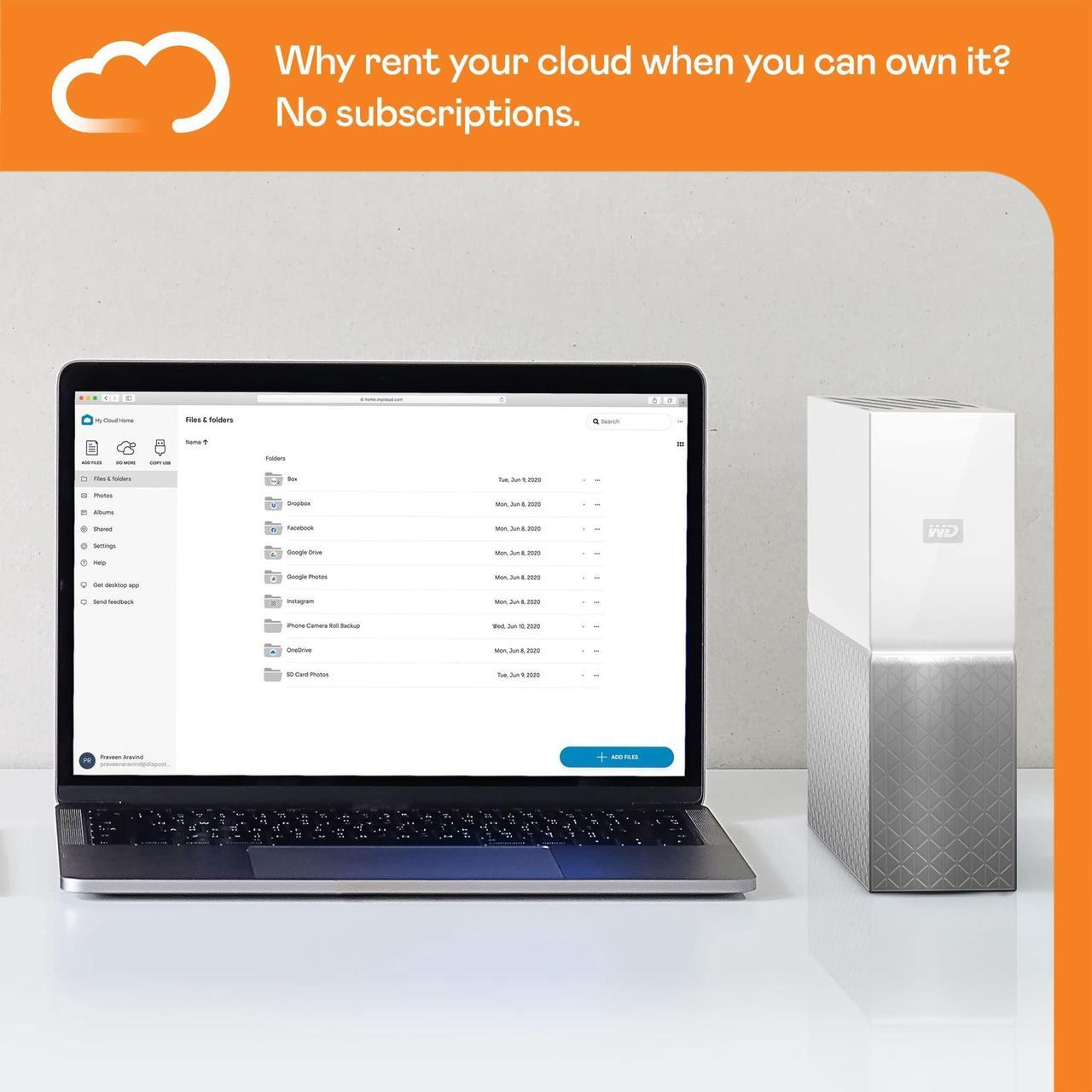Alt view image 4 of 5 - WD 8TB My Cloud Home Personal Cloud