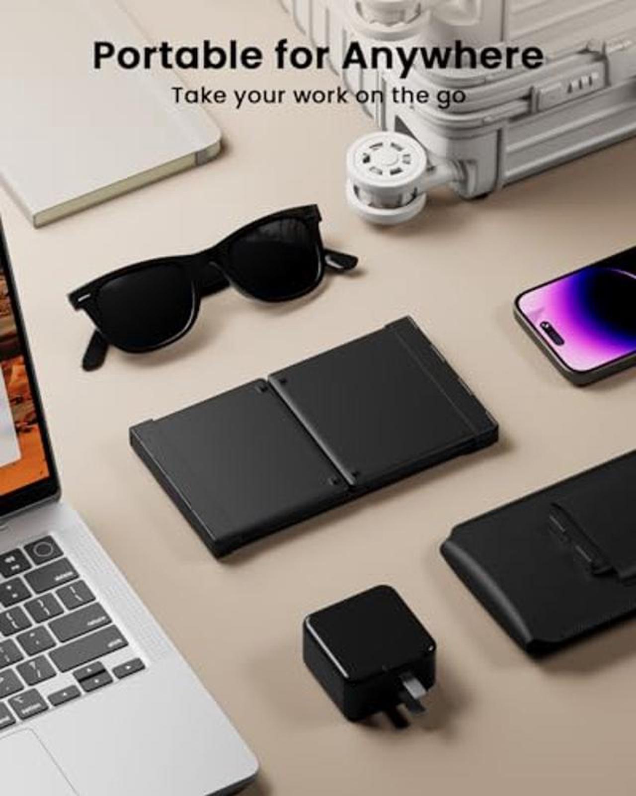 Alt view image 5 of 5 - ProtoArc Foldable Keyboard with Touchpad, XK01 TP Portable Folding Keyboard for Travel, Bluetooth Keyboard with Trackpad for iPad, iPhone, Microsoft Surface, Android, Windows Laptop PC -Black