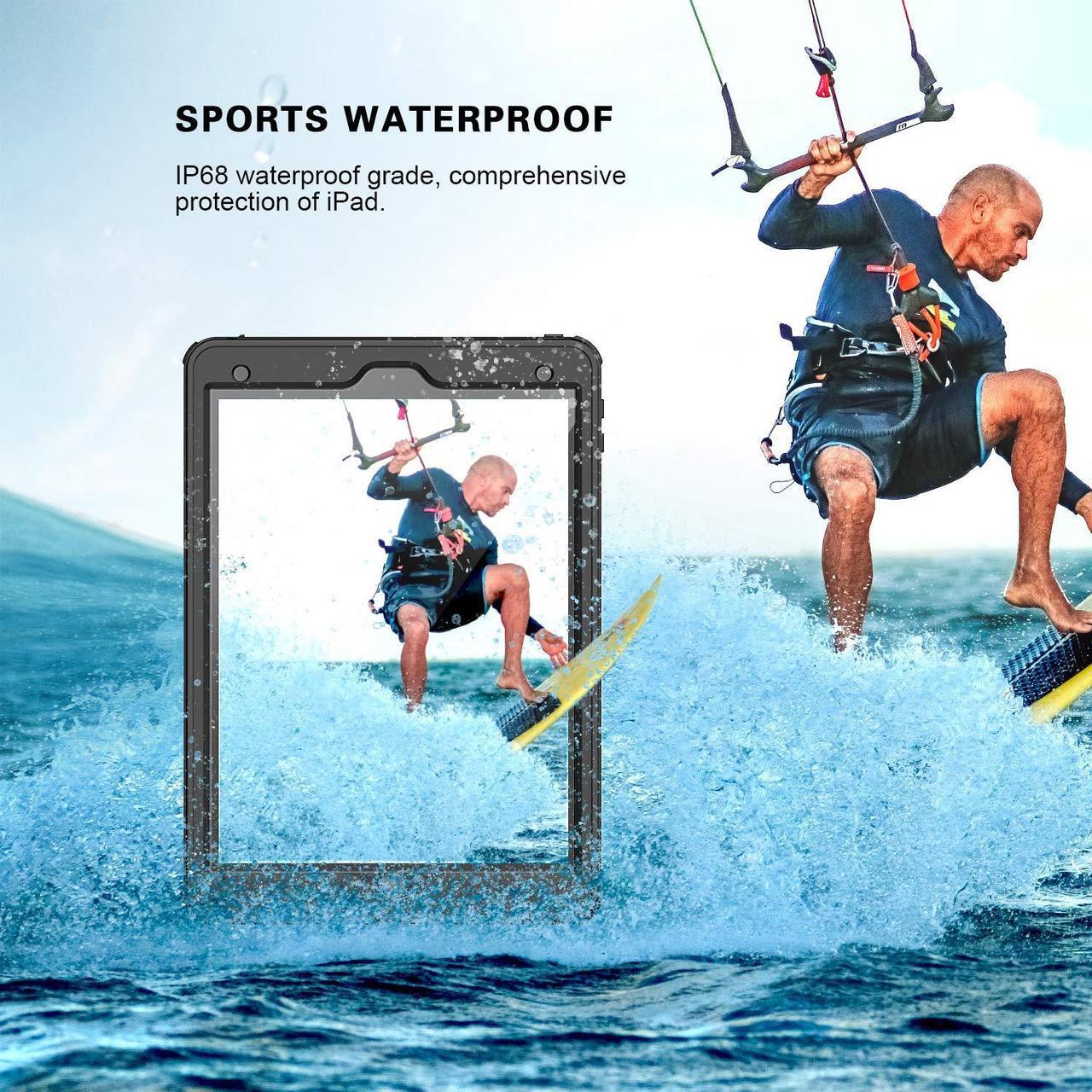 Alt view image 4 of 5 - AICase iPad 7th Generation 10.2" 9th /8th/7th Generation/iPad 10.2 2021/2020/2019, Waterproof Protective with Built-in Screen Protector Shock-Absorbing Bumper Dustproof Full-Body Case