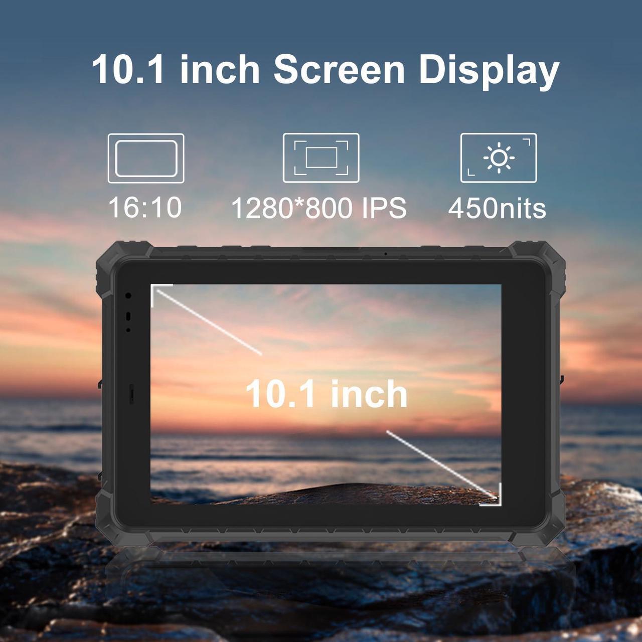 Alt view image 2 of 5 - CENAVA Rugged Tablet A10ST-S, 10.1 Inch Android 10 Industrial Three-proof Tablet, 4G LTE Tablet for Work, 5MP 13MP, 4GB+64GB,10000mAh Battery,WiFi,GPS,NFC,700nit,1280x800IPS, IP68 Waterproof Tablet