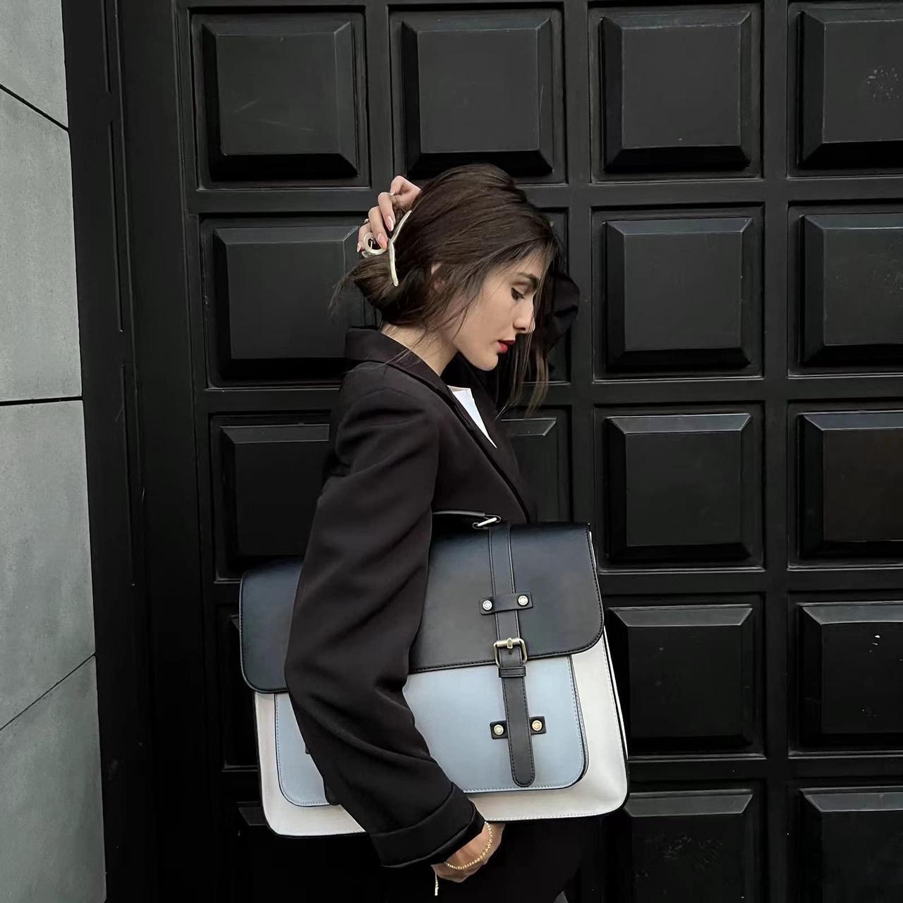 Alt view image 2 of 5 - ECOSUSI Laptop Bag for Women Vegan Leather Messenger Bag Fashion Briefcase Backpack 15.6 inch Computer Satchel Bag