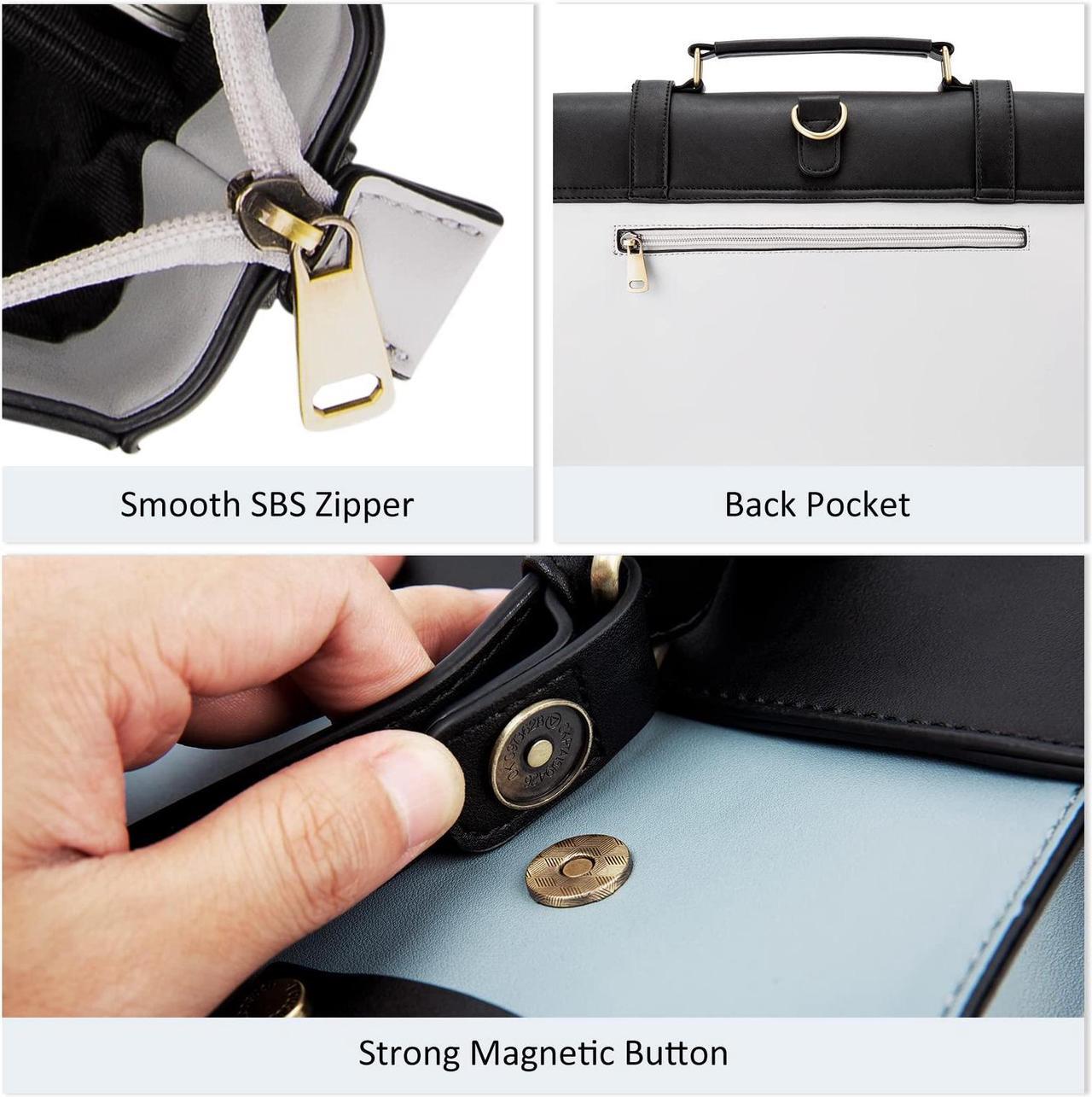 Alt view image 5 of 5 - ECOSUSI Laptop Bag for Women Vegan Leather Messenger Bag Fashion Briefcase Backpack 15.6 inch Computer Satchel Bag