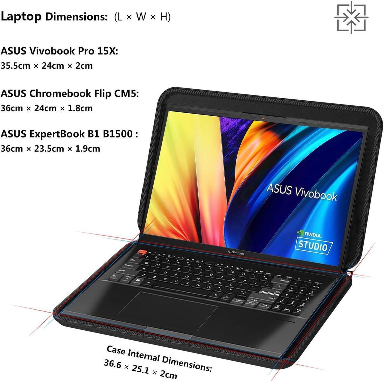 Alt view image 2 of 5 - Smatree 15.6inch Hard Laptop Sleeve Only for ASUS Vivobook Pro 15X, 15.6inch ASUS Chromebook Flip CM5 (CM5500) Bag, ASUS ExpertBook B1 B1500 Laptop Sleeve(Not Fit with Other Brand 15.6inch Laptop!)