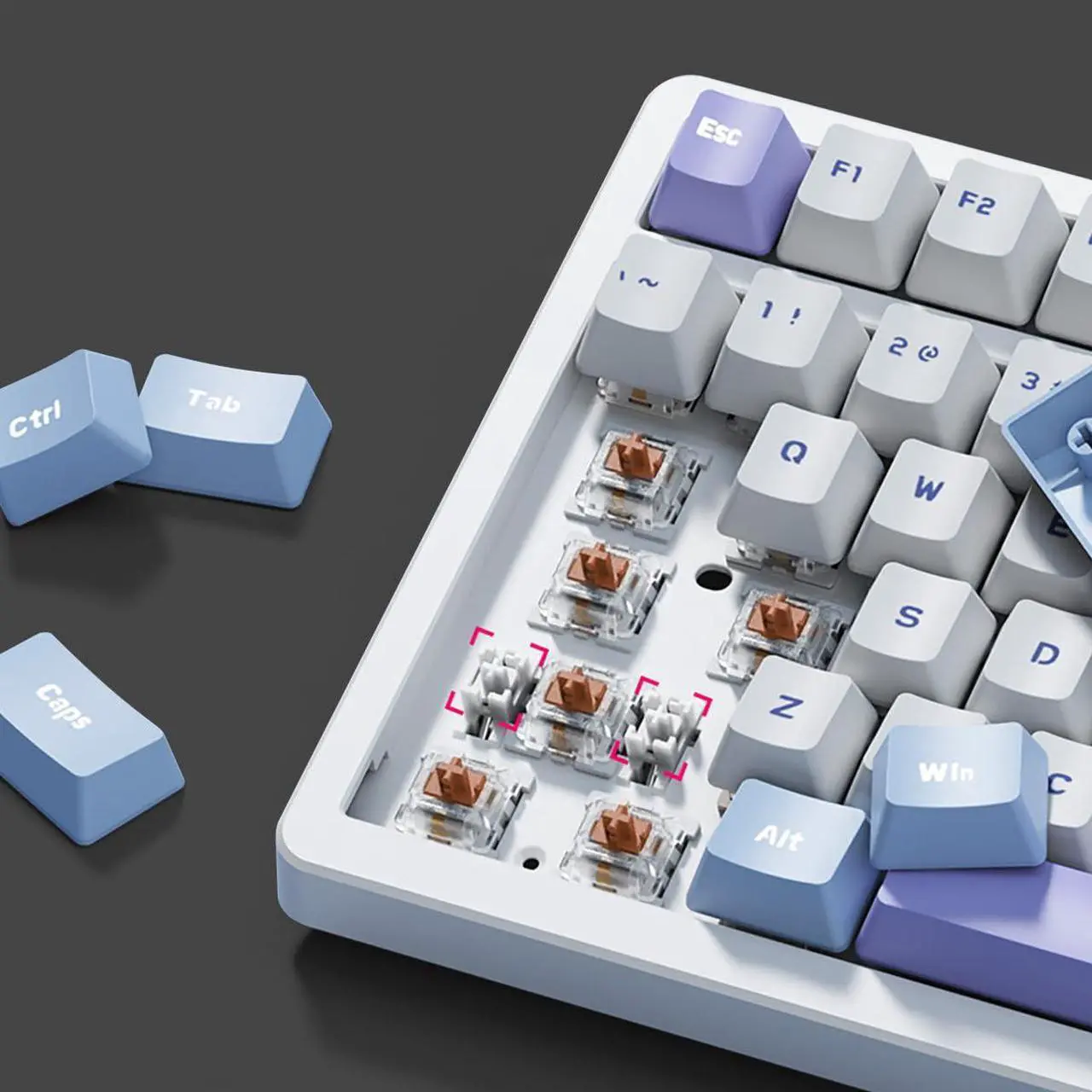 Alt view image 3 of 5 - Qisan Mechanical Gaming Keyboard Mouse Combo Set Wired Keyboard Brown Switch 100 Keys Blue Backlit US Layout 8 Button Programmable 6 Level DPI Adjustable Gaming Mouse | Computer Keyboards