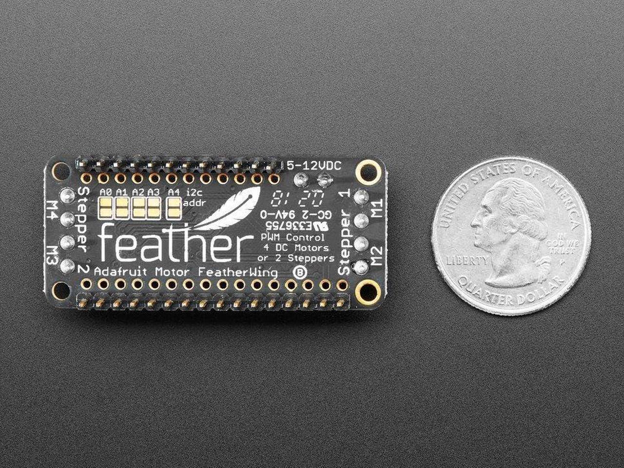 Alt view image 2 of 3 - Assembled DC Motor + Stepper FeatherWing Add-on Ada 3243
