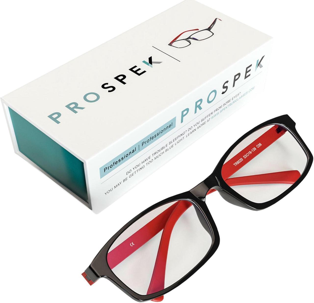 Main image of PROSPEK Blue Light Glasses for Men and Women, Computer Glasses with Clear Lens, Anti Eyestrain Reading Glasses (+0.50x)