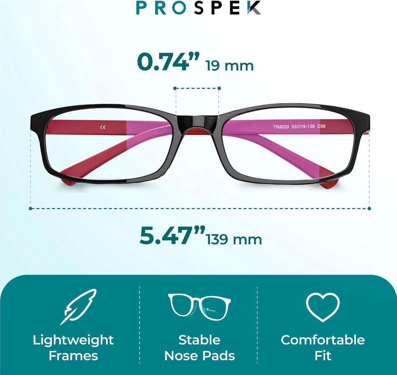 Alt view image 2 of 5 - PROSPEK Blue Light Glasses for Men and Women, Computer Glasses with Clear Lens, Anti Eyestrain Reading Glasses (+0.50x)