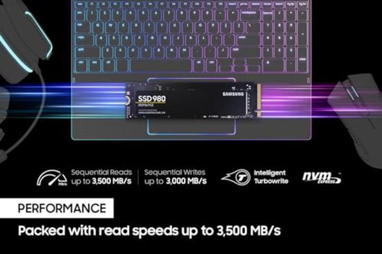 Alt view image 5 of 5 - SAMSUNG 980 SSD 500GB PCle 3.0x4, NVMe M.2 2280, Internal Solid State Drive, Storage for PC, Laptops, Gaming and More, HMB Technology, Intelligent Turbowrite, Speeds up-to 3,500MB/s, MZ-V8V500B/AM