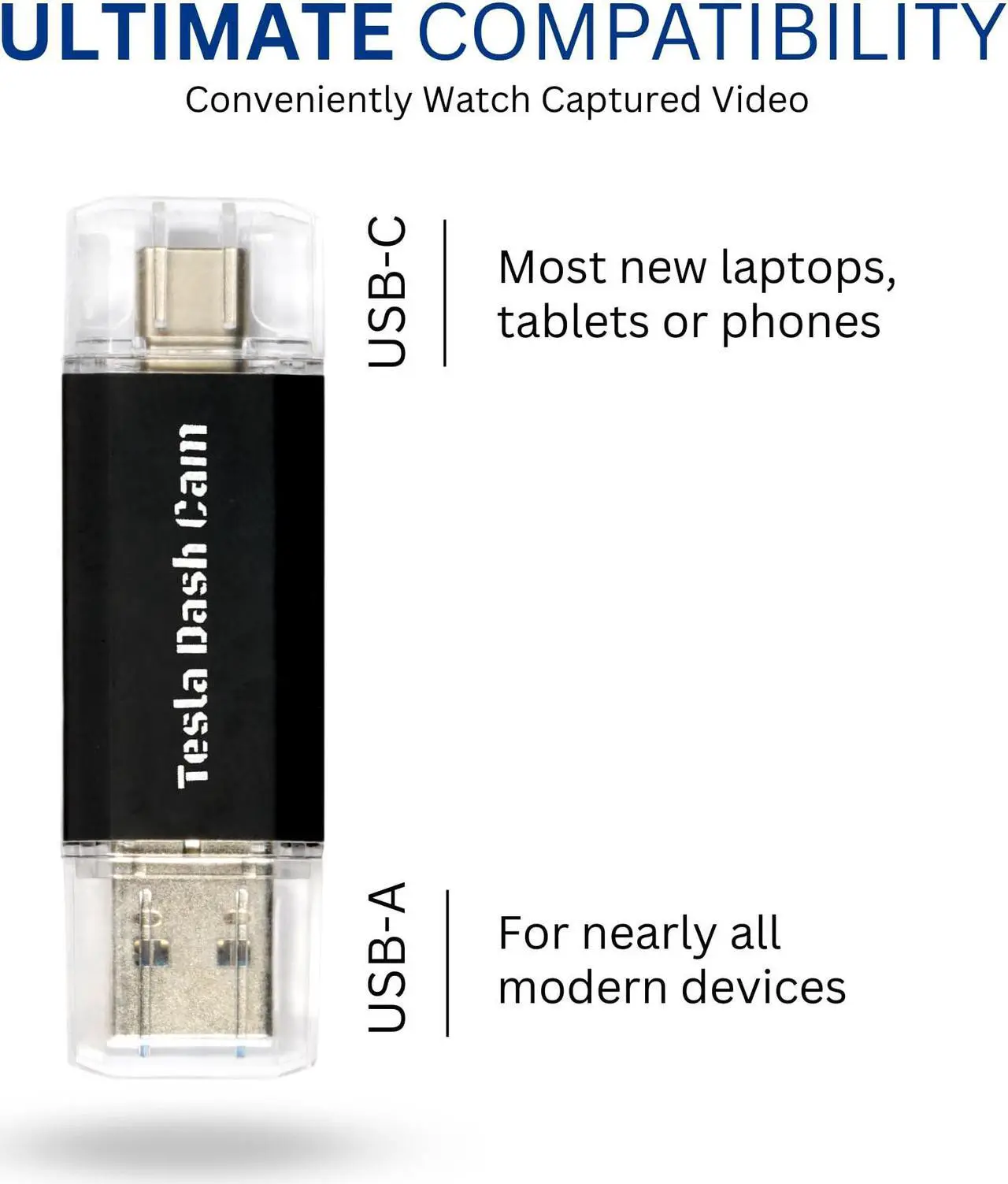 Alt view image 3 of 5 - 128 GB Tesla USBC Dashcam Flash Drive for Sentry Mode. Dual Sided Thumb Drive Dash Cam Security USB Tesla Sentry Mode