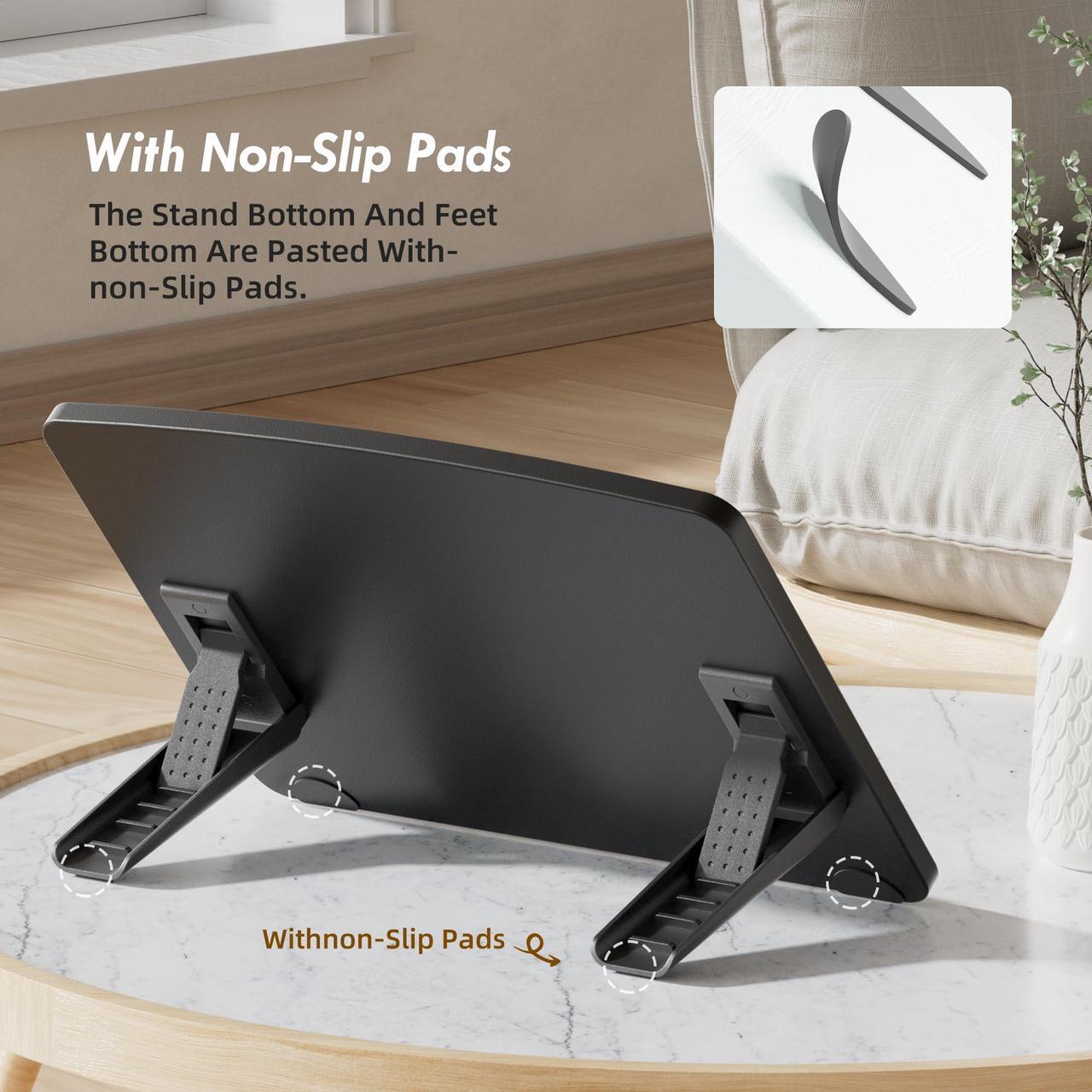 Alt view image 4 of 5 - AFOOYO Extra Large Tablet Stand Adjustable Digital Drawing Tablet Holder Desktop Foldable Compatible with iPad,Fire HD,Galaxy Tab,Wacom,Xppen,Surface Pro,Graphics Tablet and More,Fit 7-23.8 inch