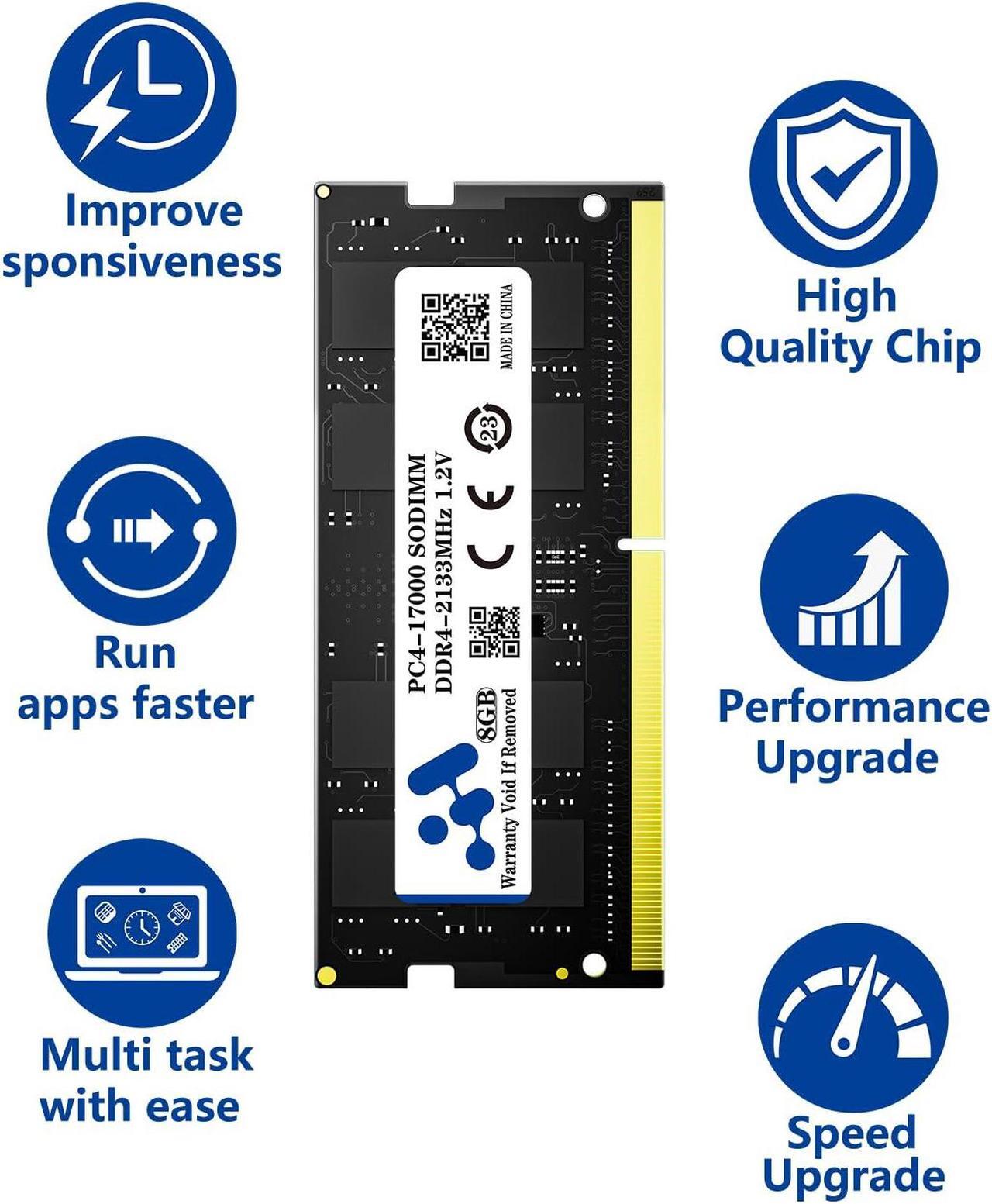 Alt view image 2 of 5 - Arshray DDR4 RAM 16GB Kit(2X8GB) 2133MHZ,SO-DIMM Memory 1.2V Non-ECC Unbuffered,CL15 PC4-19200 260PIN Laptop Memory Module Ram Black(Only Support Laptop Computer)