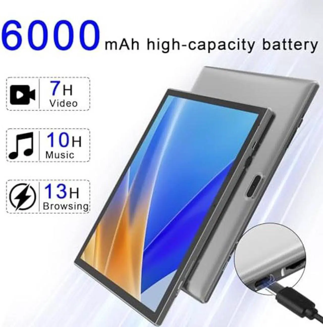 Alt view image 4 of 5 - ATOZEE 10 Inch Tablet Android 14 Tablets,10" Tableta Computer 6GB RAM 32GB ROM 1024GB Expand, 2MP+8MP Dual Camera WiFi6 BT 1280x800 IPS 10.1 in HD Display Tab, 6000mAh Long Battery Life Tablet PC