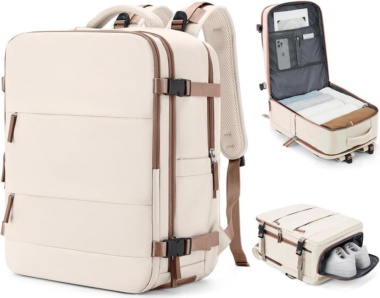Main image of coowoz Travel Backpack Carry On for Women Man Gym Backpack with Laptop Compartment Mochila de Viaje Teacher Personal Item Backpack Rucksack Airplane Accessories Must Haves Beige Brown