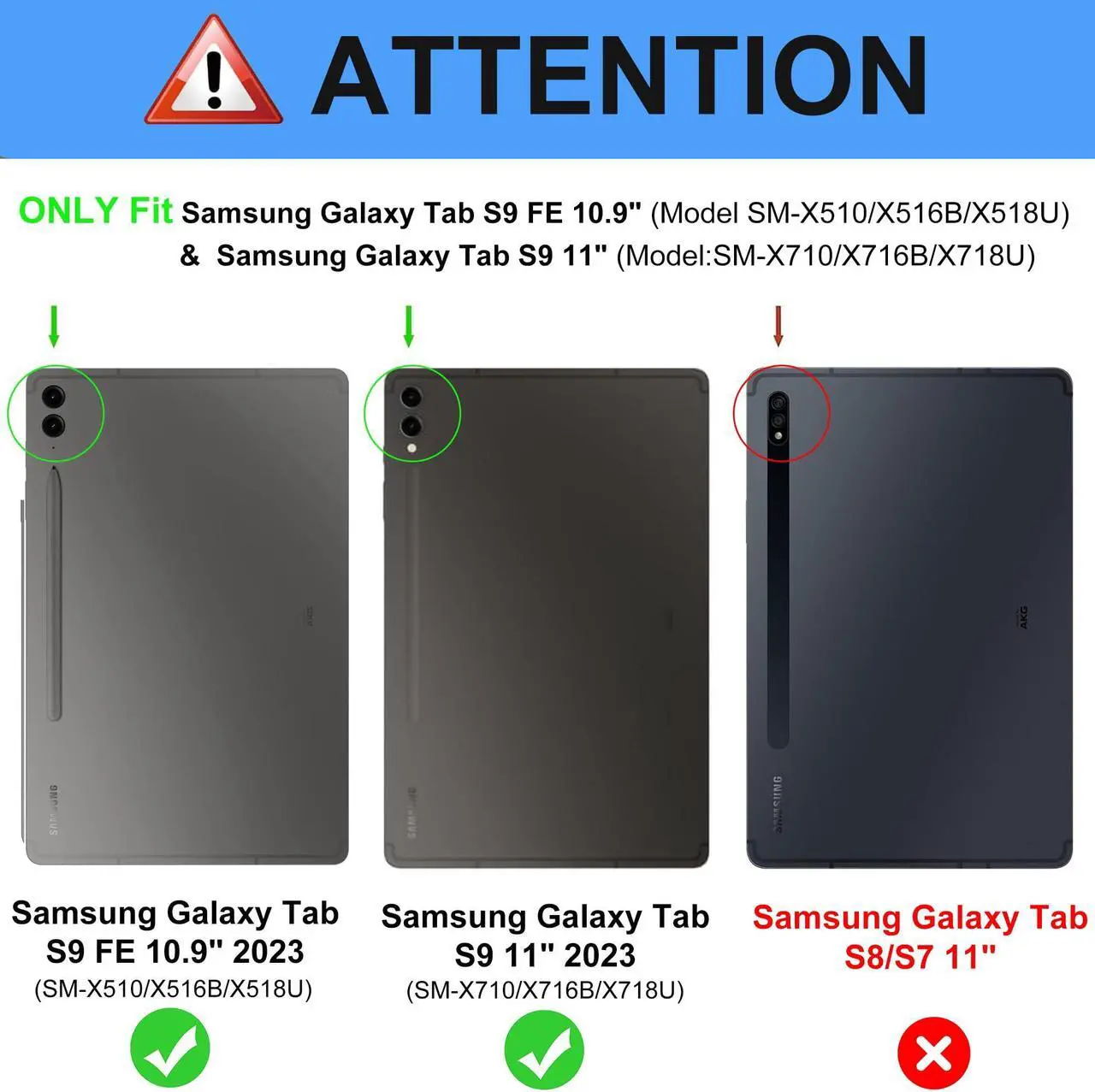 Alt view image 2 of 5 - Galaxy Tab S9 FE 5G Case with Keyboard, Detachable Wireless Bluetooth Keyboard, Smart Folio Cover with S Pen Holder for Samsung Galaxy Tab S9 FE 10.9"/S9 11 inch, Auto Sleep/Wake, Blue