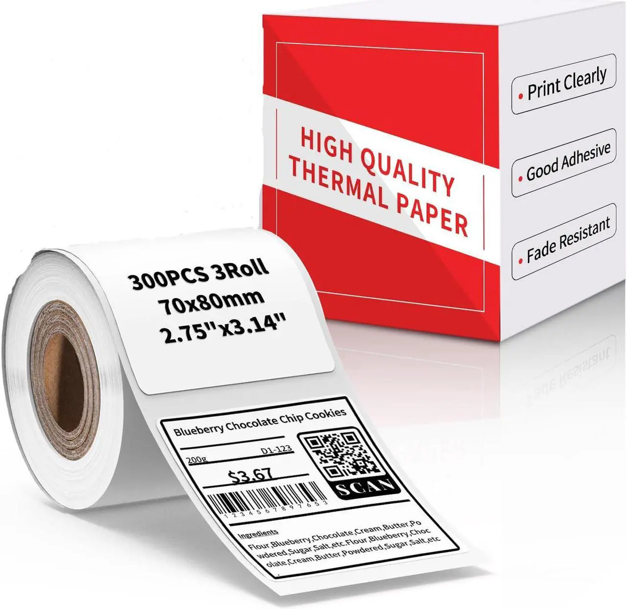 Alt view image 3 of 5 - Goknu M221 Label Maker with 1Roll 2.75"x3.14"(70x80mm) Labels Paper, Bluetooth Thermal Label Printer for Barcode, Address, Product Ingredient Labels, Portable Label Maker Machine