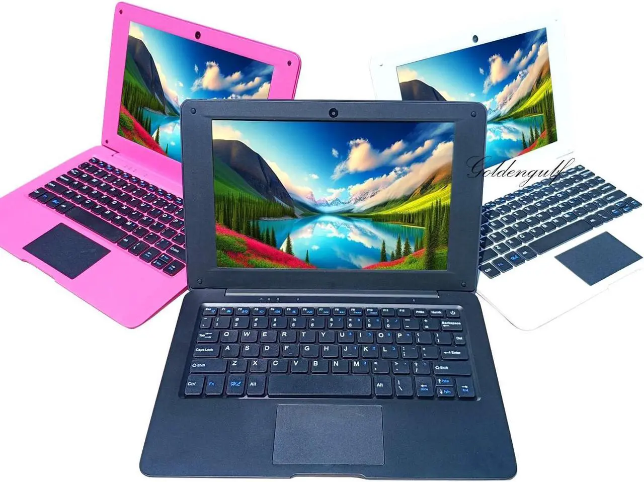 Main image of Laptop Computer Mini 10 Inch Quad Core Powered by Android 12 Netbook 64GB Small Computer with WiFi Webcam Bluetooth,Charger Mouse Included,Suitable for Children and Students, 4 Color Options (Black)