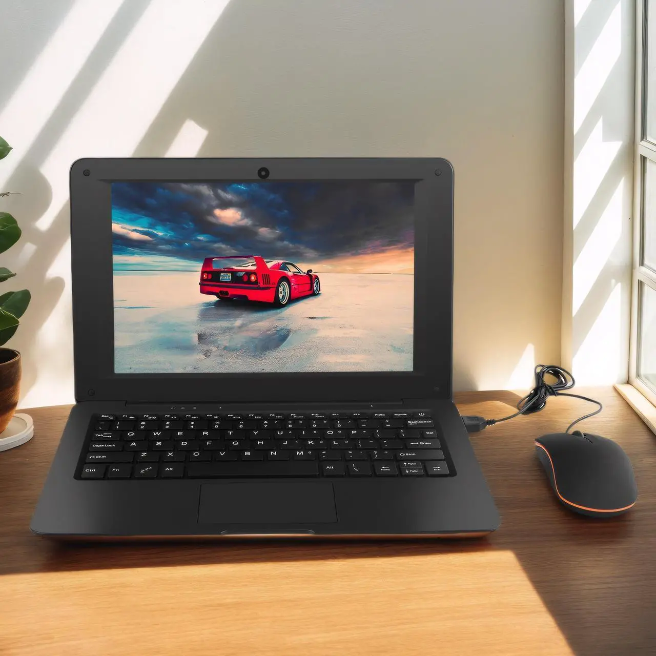 Alt view image 2 of 5 - Laptop Computer Mini 10 Inch Quad Core Powered by Android 12 Netbook 64GB Small Computer with WiFi Webcam Bluetooth,Charger Mouse Included,Suitable for Children and Students, 4 Color Options (Black)