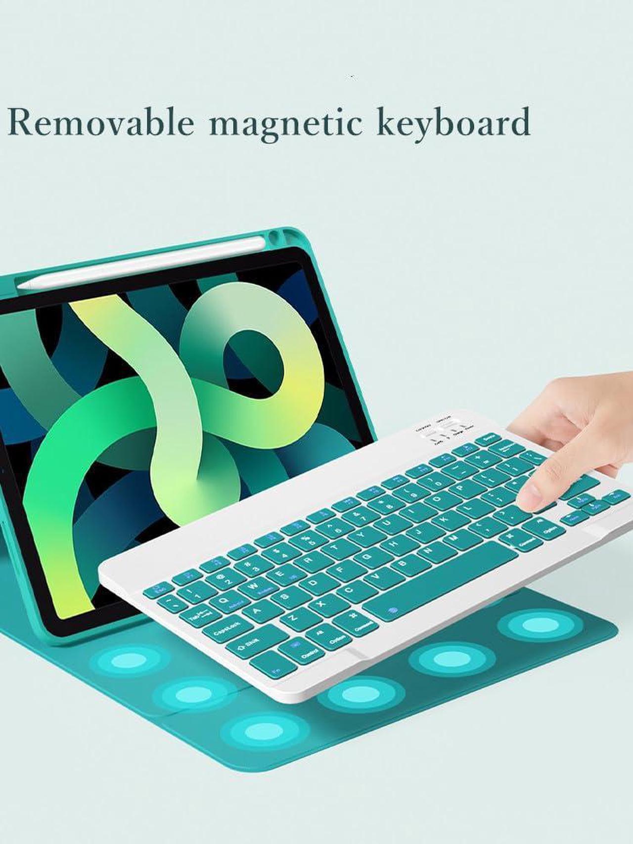 Alt view image 3 of 5 - KMXDD Keyboard Case Compatible with iPad Air 11 inch M2/ iPad Air 5th 4th 10.9" Generation Keyboard Case iPad Pro 11 1st/2nd/3rd/4th Generation Color Keyboard Case Removable,Begonia Red