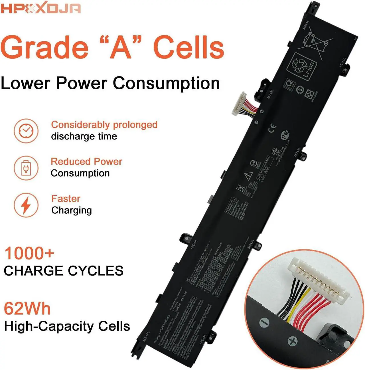 Alt view image 3 of 5 - HPXXDJA C42N1846 Laptop Battery Compatible with ASUS ZenBook Pro Duo UX581 UX581G UX581GV UX581LV Series C42N1846-1 UX581GV- H2001T UX581GV- H2002T UX581GV- XB74T UX581LV-H2002R