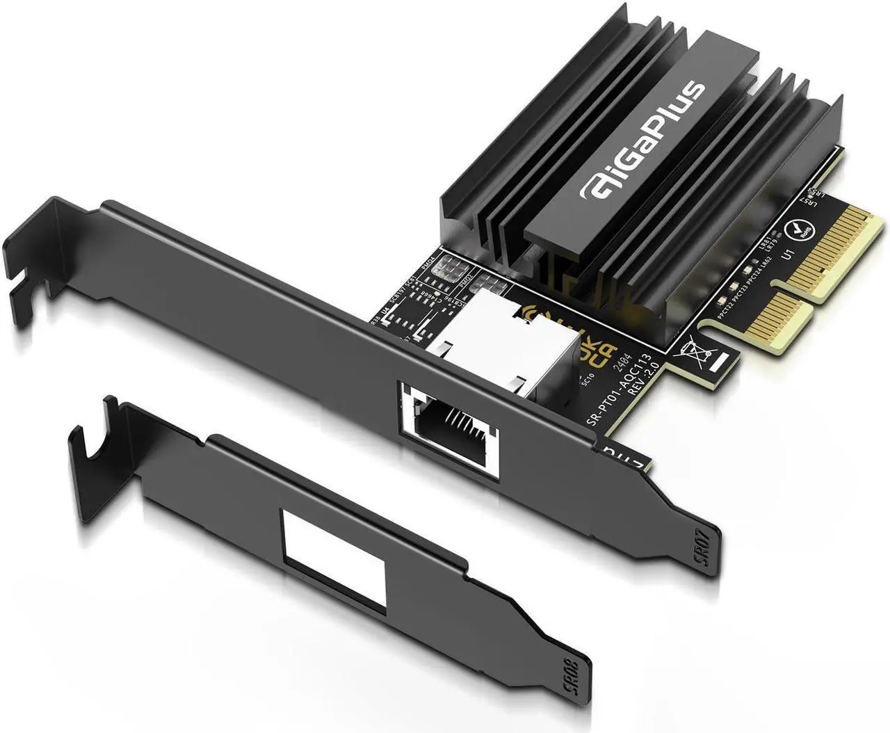 Main image of 10Gbe PCI-e Network Card, AQC113 Controller, 10G Base-T RJ45 Port NIC Card, GiGaPlus 100/1000/2500/10000Mbps Ethernet Card, 10Gb Ethernet Adapter Support Windows10/11/Windows Server/Linux