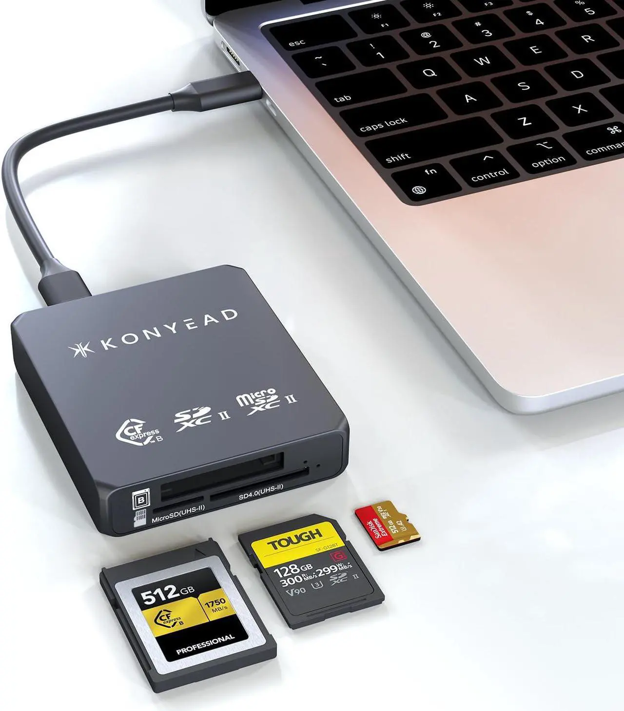 Main image of KONYEAD CFexpress Type B & SD & Micro SD 3-in-1 Card Reader, Designed for iPhone/iPad OTG Adapter, Auxiliary Power Supply,USB 3.2 Gen 2 10Gbps,UHS-II,for iOS/Windows/Mac OS/Android (9332B)